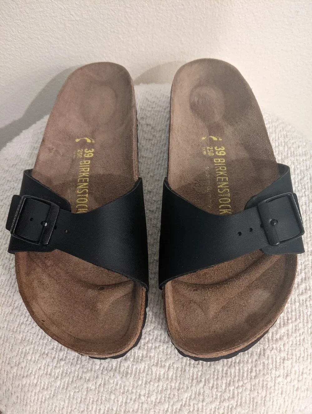 Birkenstock Men’s Black Madrid Slide Sandals Size 39